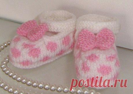 Вязаные спицами туфельки для детей. Детские пинетки вязание спицами | Домоводство для всей семьи