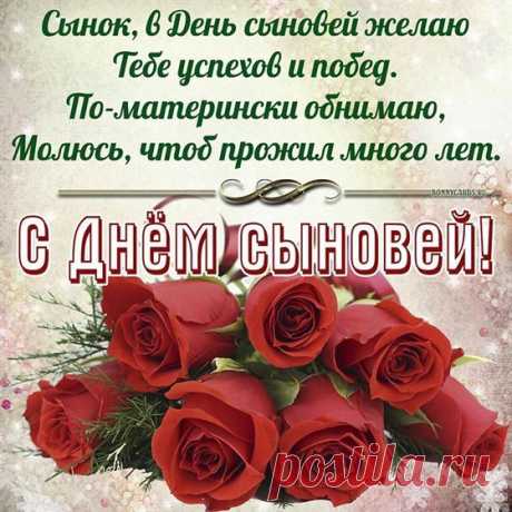 Сын — это надежда и гордость каждого родителя. Пусть эти светлые надежды оправдаются, а родители получат заслуженную благодарностью за воспитание настоящего мужчины. С Днем сыновей!
