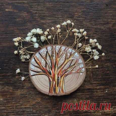 Потрясающие мини-картины на деревянных срезах / Райская пища