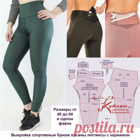 Выкройка спортивных брюк лосины леггинсы с карманом и как сшить | Шьем с Верой Ольховской | Яндекс Дзен