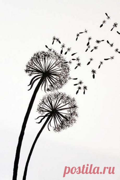 Рисуем одуванчик на стене
