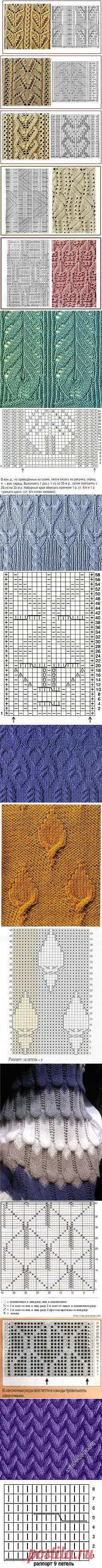 (80) embossed twining vine leaf pattern - great site that maps your stitches for easier reading!!! | Adījumu raksti, tehnika