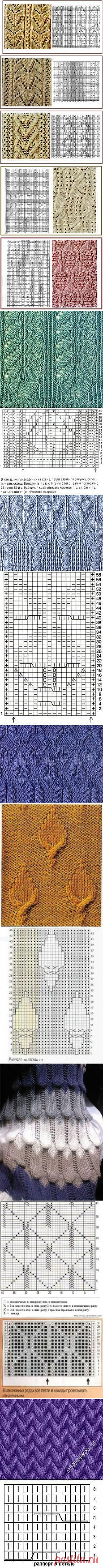 (80) embossed twining vine leaf pattern - great site that maps your stitches for easier reading!!! | Adījumu raksti, tehnika