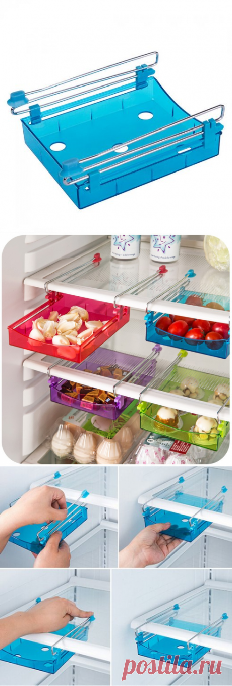 Контейнер для холодильника на металлическом основании, синий, 15 х 12 х 4 см — купить по цене от 260 руб.