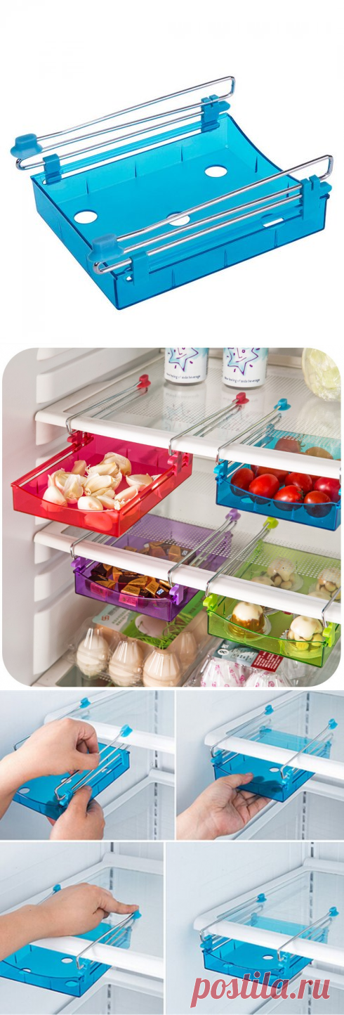 Контейнер для холодильника на металлическом основании, синий, 15 х 12 х 4 см — купить по цене от 260 руб.