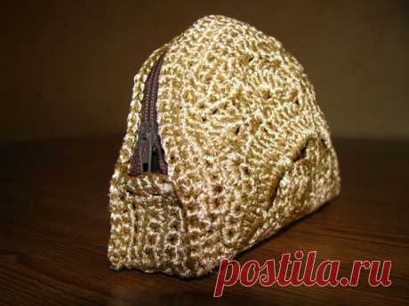 Вязаная крючком косметичка. МК.  / Хенд мейд