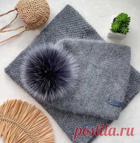 Шапка и снуд спицами