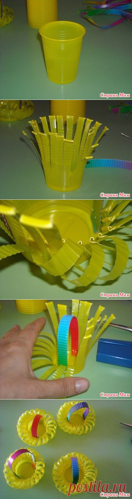Пасхальная корзиночка из пластикового стаканчика..