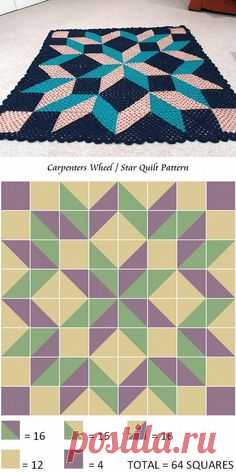 Carpenter's Wheel quilt-style blanket using granny squares (no specific pattern). So many quilt patterns can be done in crochet :-) . . . . ღTrish W ~ http://www.pinterest.com/trishw/ . . . . #crochet #afghan #throw