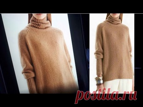 СУПЕР 🔥 Эффектный свитер спицами с высоким воротом от Ralph Lauren связать под силу рукодельницам - YouTube