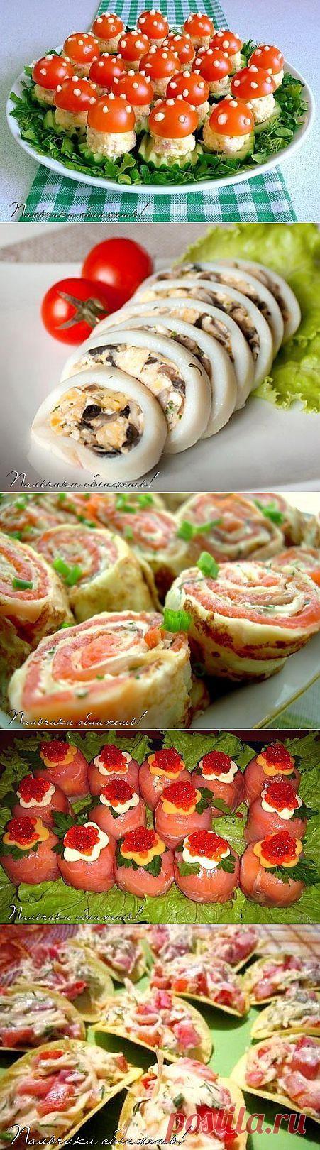 Красивые новогодние закуски.