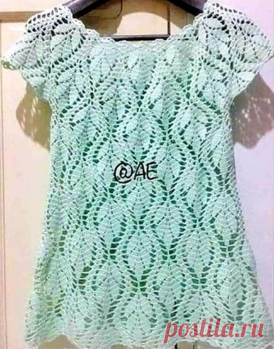 Красивый узор "Листья" для летней кофточки