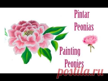 Pintar peonias,  painting peonies