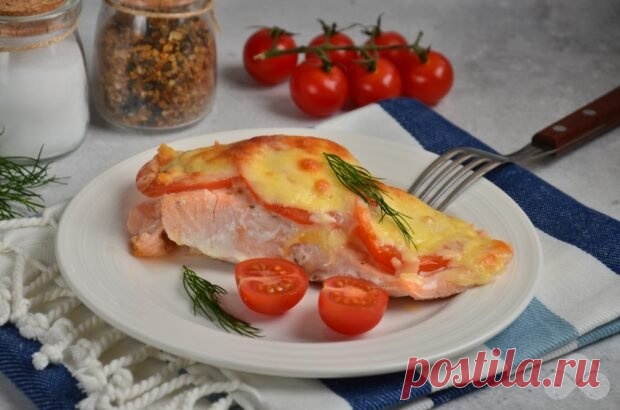 Семга с помидорами и сыром в духовке — Мой садочек