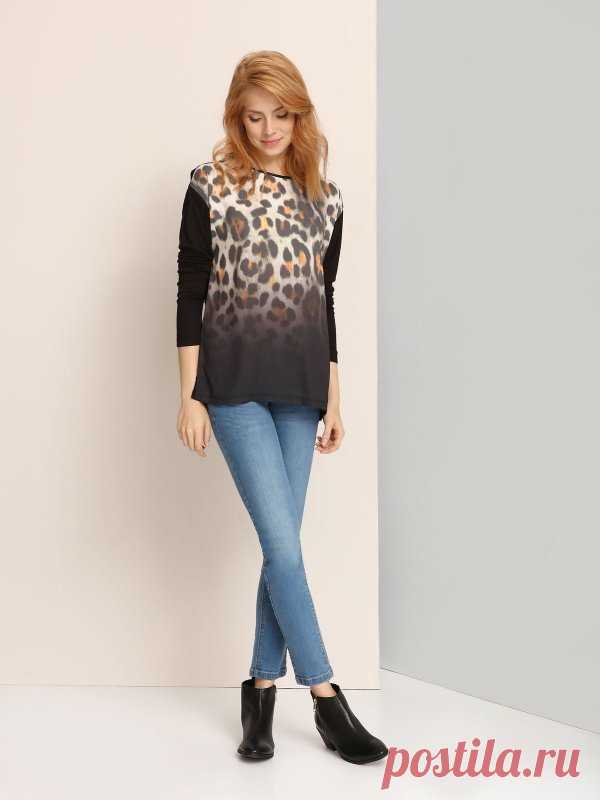 Женская блузка черная  TBD0073 кофточка с длинным рукавом TROLL - интернет магазин одежды Top Secret Женская блузка черная  кофточка с длинным рукавом TROLL - акции, женские блузки по супер цена, большой выбор.