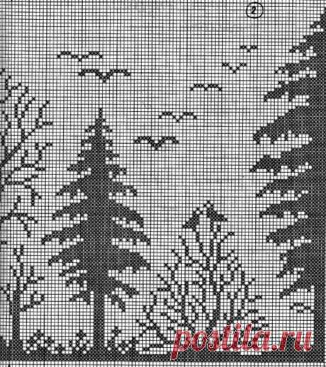 Схемы вязаных картин крючком - 82 фото