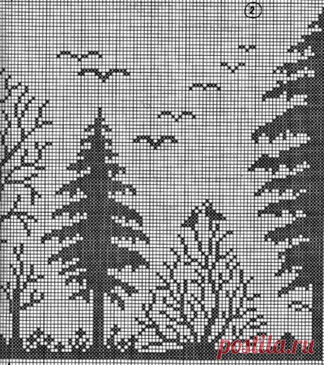 Схемы вязаных картин крючком - 82 фото