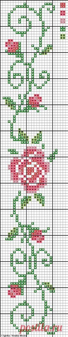 Схема вышивки роз крестиком бисером