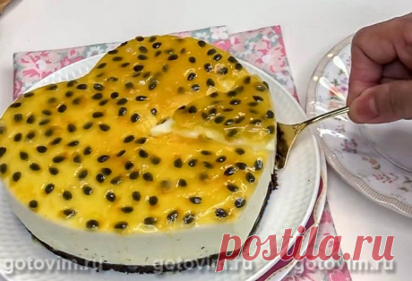 Муссовый торт с маракуйей и кокосовым кремом. Рецепт с фото