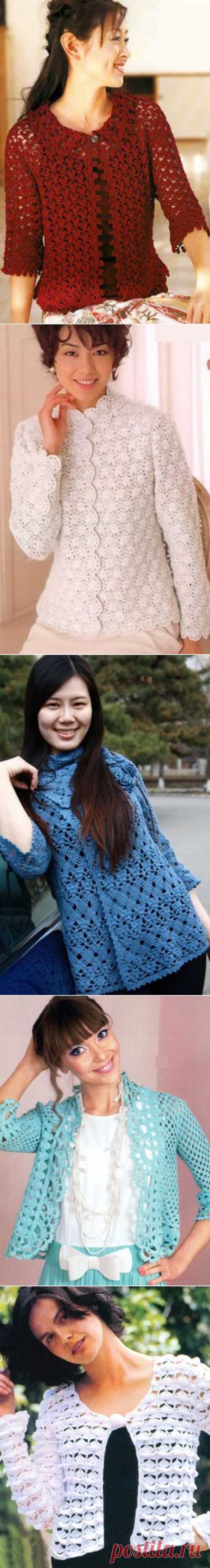 Ажурный жакетик крючком