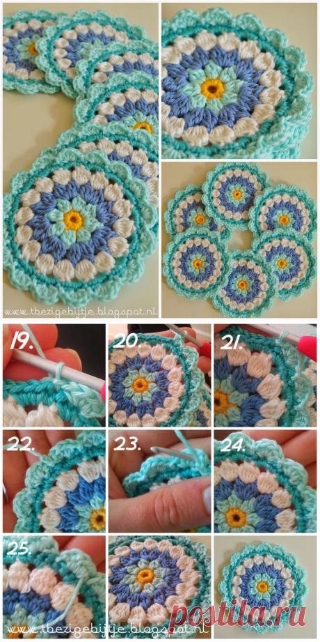 Цветок подставка)Урок вязания крючком.