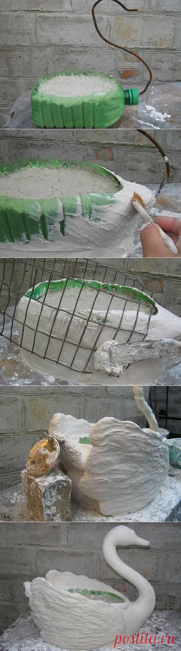 лебедь из пласмасовых бутылок