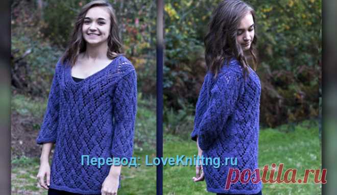 Ажурный пуловер | Loveknitting.ru