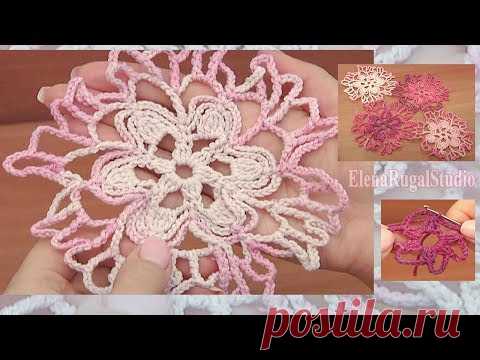 Как вязать крючком мотивы и как их соединять Урок 29 часть 1 из 2 Подробный мастер-класс