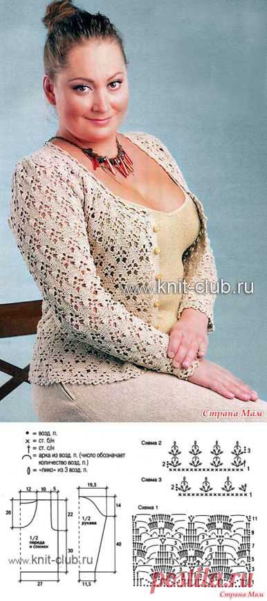 . Ажурный жакет для полных - Все в ажуре... (вязание крючком) - Страна Мам