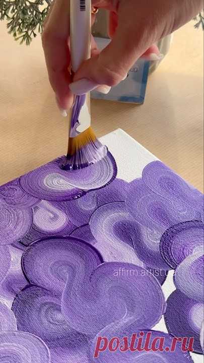 EASY DRAWING IDEA 🎨 PURPLE CLOUDS  ☁️ 💜 #art #artist #painting #diy #acrylicpainting #creativeart