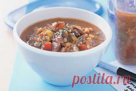 Lamb shank and barley soup
