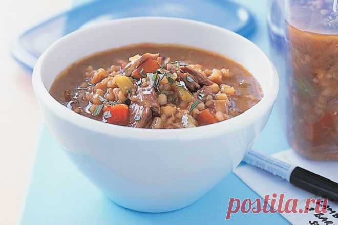 Lamb shank and barley soup