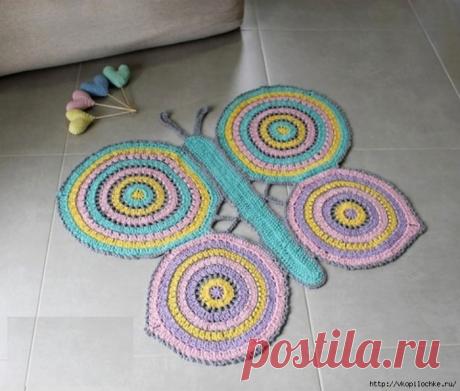 Коврик бабочка крючком: схемы