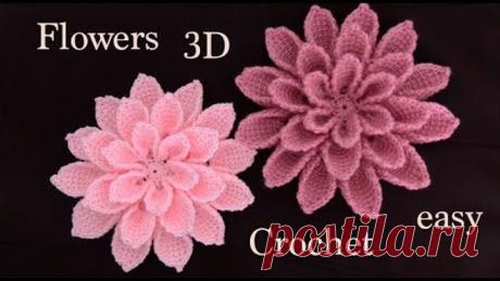 Como hacer flores en 3D paso a paso a Crochet tejido tallermanualperu