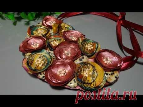 Video Tutorial: Flower textile necklace