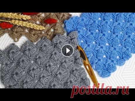 #ВязаниекрючкомсНатальейРогатовской Мой Instagram: Всем привет! Предлагаю связать со мной, мой узор крючком для палантина! Раппорт узор 12 петель +1. ...