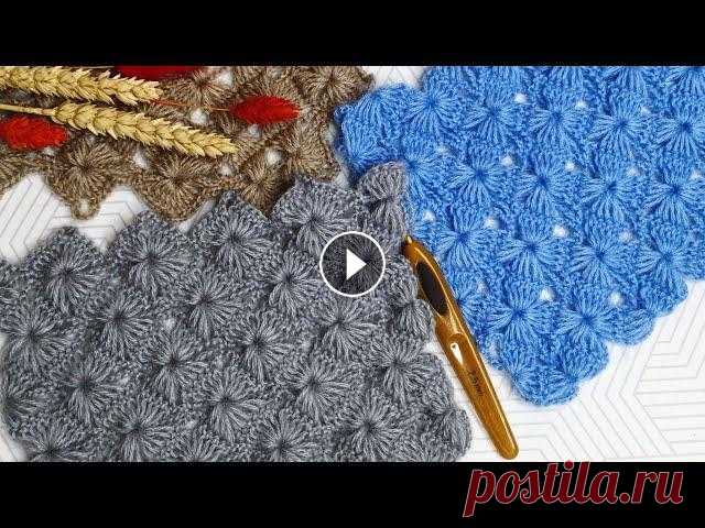 #ВязаниекрючкомсНатальейРогатовской Мой Instagram: Всем привет! Предлагаю связать со мной, мой узор крючком для палантина! Раппорт узор 12 петель +1. ...