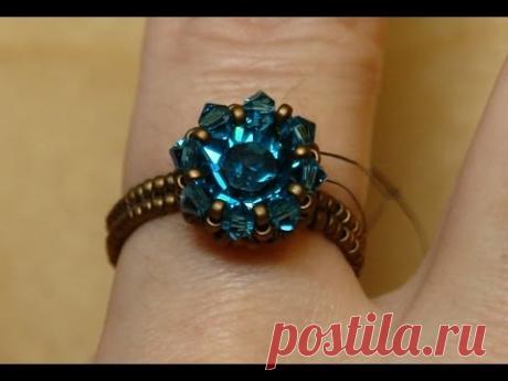 Sidonia's handmade jewelry - Swarovski Solitaire beaded ring