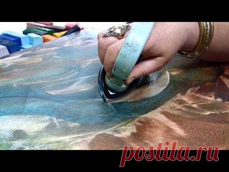 Encaustic Blättertechnik auf Leinwand / Encaustic Leaves Technique On Canvas