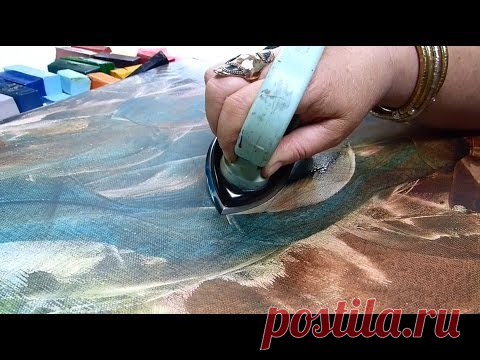 Encaustic Blättertechnik auf Leinwand / Encaustic Leaves Technique On Canvas