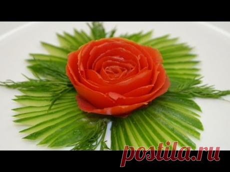 Как сделать розу из помидора