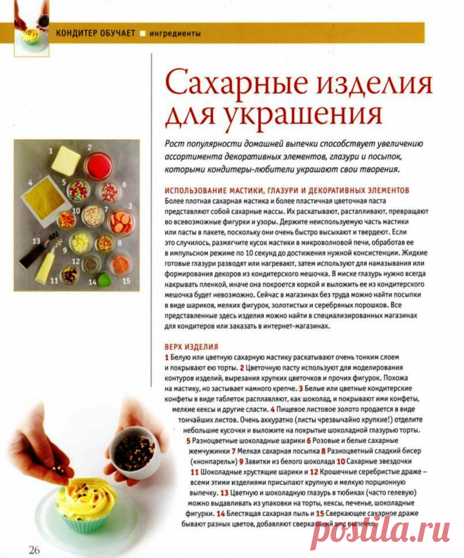 Сахарные изделия для украшения