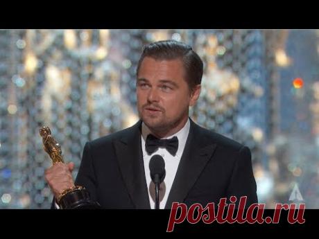 Leonardo DiCaprio winning Best Actor