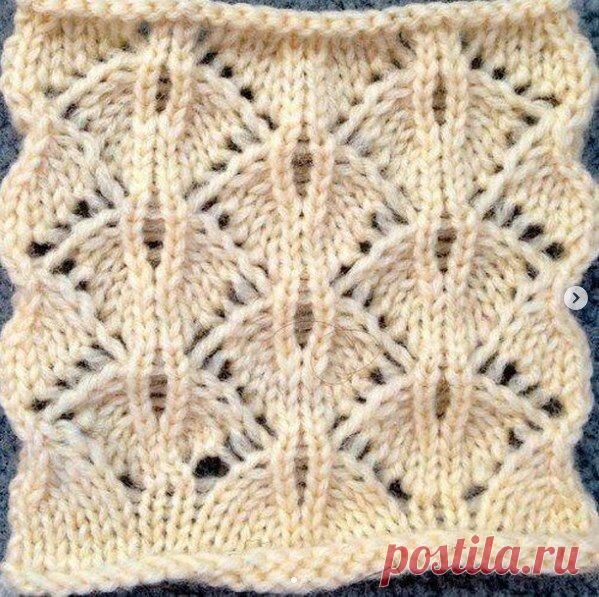 Ажурный узор спицами. Схема вязания в вашу копилочку | Вязание с Аленой Липницкой | Яндекс Дзен