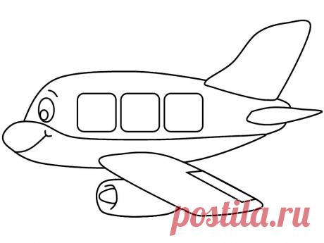 Самолет картинка раскраска | Детские раскраски, распечатать, скачать