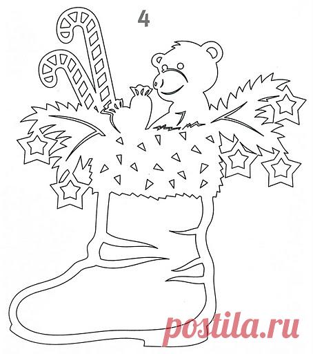 Шаблоны на окна на Новый год 2016: трафареты, схемы из бумаги