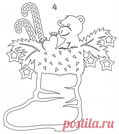 Шаблоны на окна на Новый год 2016: трафареты, схемы из бумаги