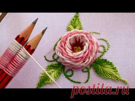 Funnel cake flower design|hand embroidery design video|embroidery design video|kadhai design