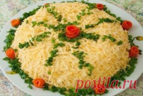 Слоёный салат с курицей и сыром &quot;Праздничный&quot;