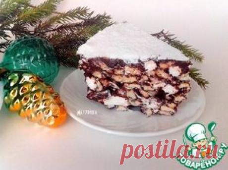 Шоколадный десерт с орехами, печеньем, маршмеллоу - кулинарный рецепт